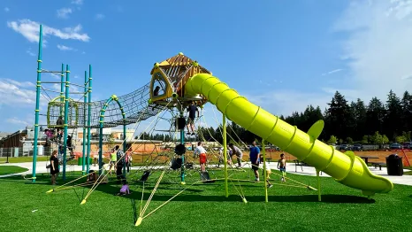 sprinker rec center tacoma spanaway tube slide family-fun kid-friendly playground brand-new seattle-area