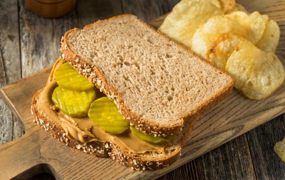 Peanut butter and pickle sandwich! 