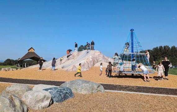 One free thing to do in Seattle this weekend: Head to Van Doren's Landing playground with a climbable mountain and spinner