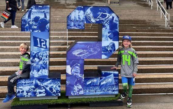 mini Seattle Seahawks fans at Lumen Field