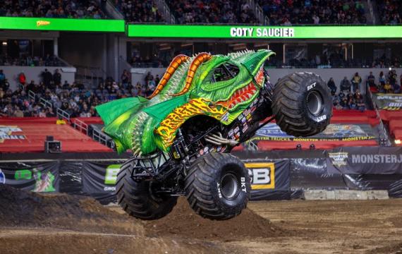 Dragon monster truck at Monster Jam this weekend, a Seattle-area activity for families