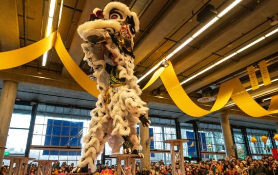 Lion dance during a Lunar New Year event, one of the many activities this weekend for Seattle-area families