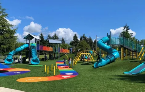 One free thing to do in Seattle this weekend: Head to the West Fenwick playground for a game of Chutes and Ladders