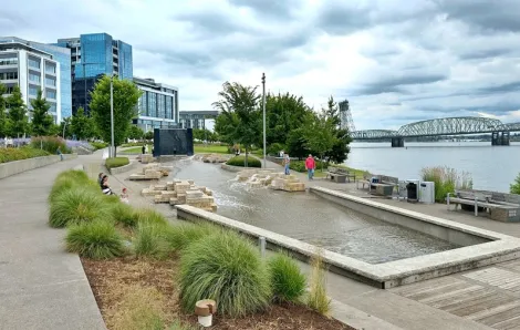 the water feature and Vancouver, Washington waterfront, a family-friendly destination for a weekend getaway