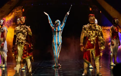 "KOOZA" performers on stage during a Seattle Cirque du Soleil performance