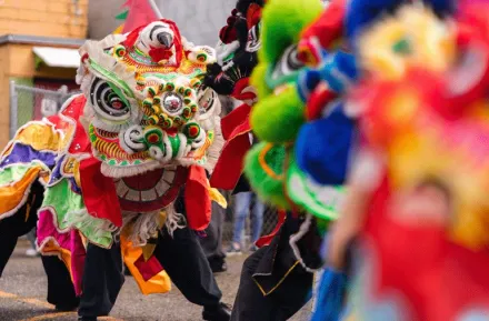 Lion dance during a Seattle-area Lunar New Year event at the Wing Luke Museum