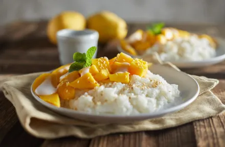 Thai coconut sticky rice with mango 