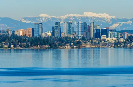 Bellevue Washington skyline. Things to do with kids and families 