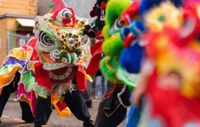 Lion dance during a Seattle-area Lunar New Year event at the Wing Luke Museum