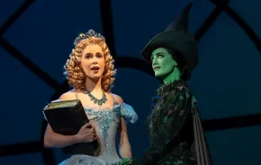 Glinda the Good and Elphaba in "Wicked" at Paramount Theatre, a fun family activity this weekend in Seattle