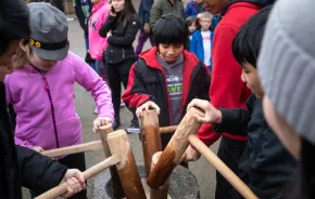 Mochi Tsuki, Japanese new year tradition is a free thing to do on Bainbridge Island near Seattle