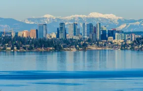 Bellevue Washington skyline. Things to do with kids and families 