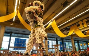 Lion dance during a Lunar New Year event, one of the many activities this weekend for Seattle-area families